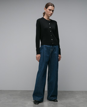 CO Black cashmere cardigan 7619LCM