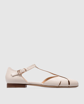 Gabriela Hearst Harlow beige leather ballet flats 3248120SG001