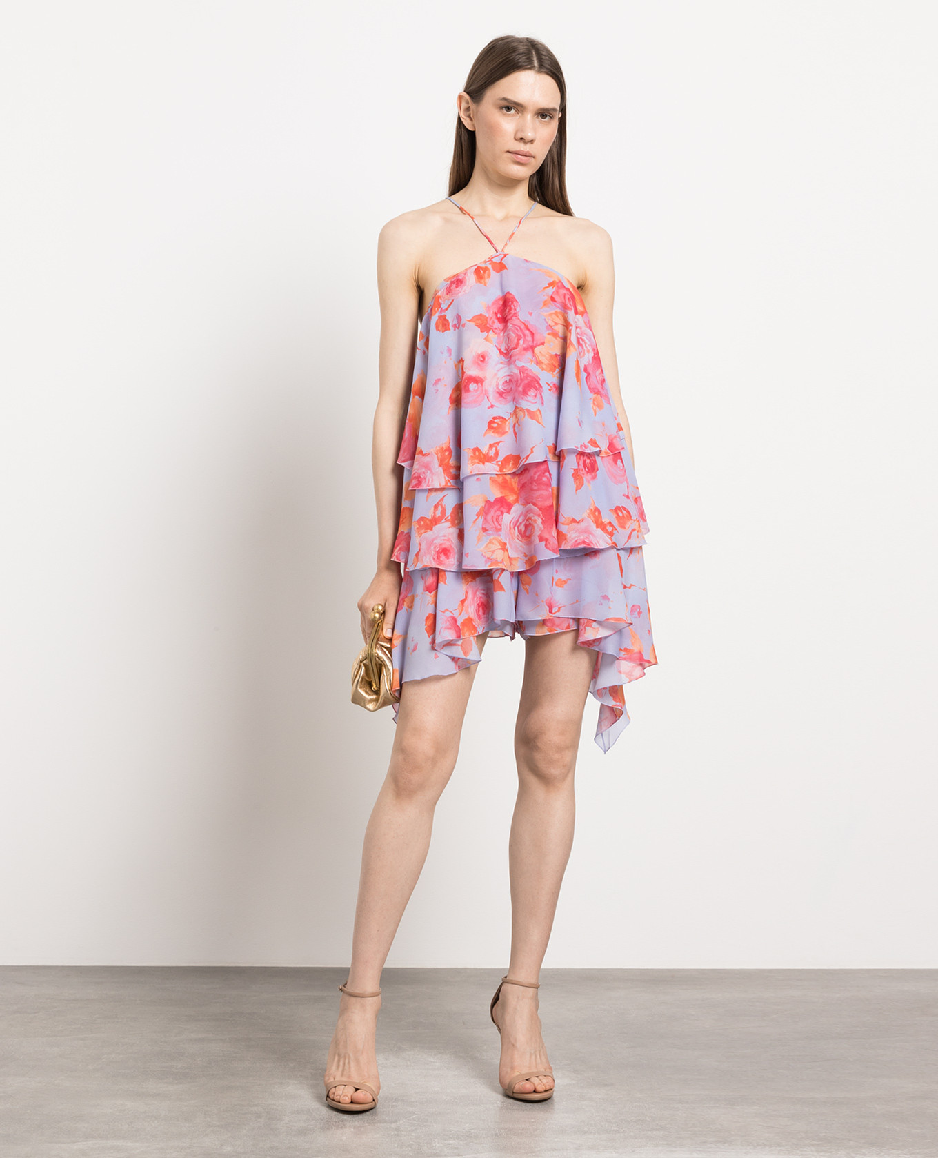 

Blue overalls in a floral print The Andamane, Light blue