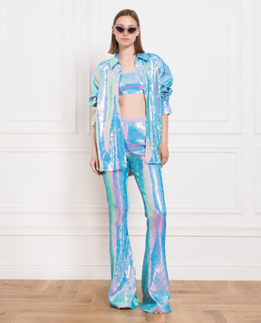 David Koma Blue top with sequins SS23DK08BR