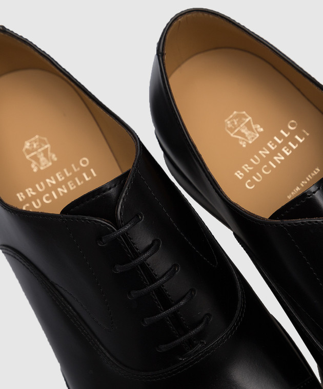 Brunello Cucinelli - Black leather oxford shoes MZUNOXC841 - shop