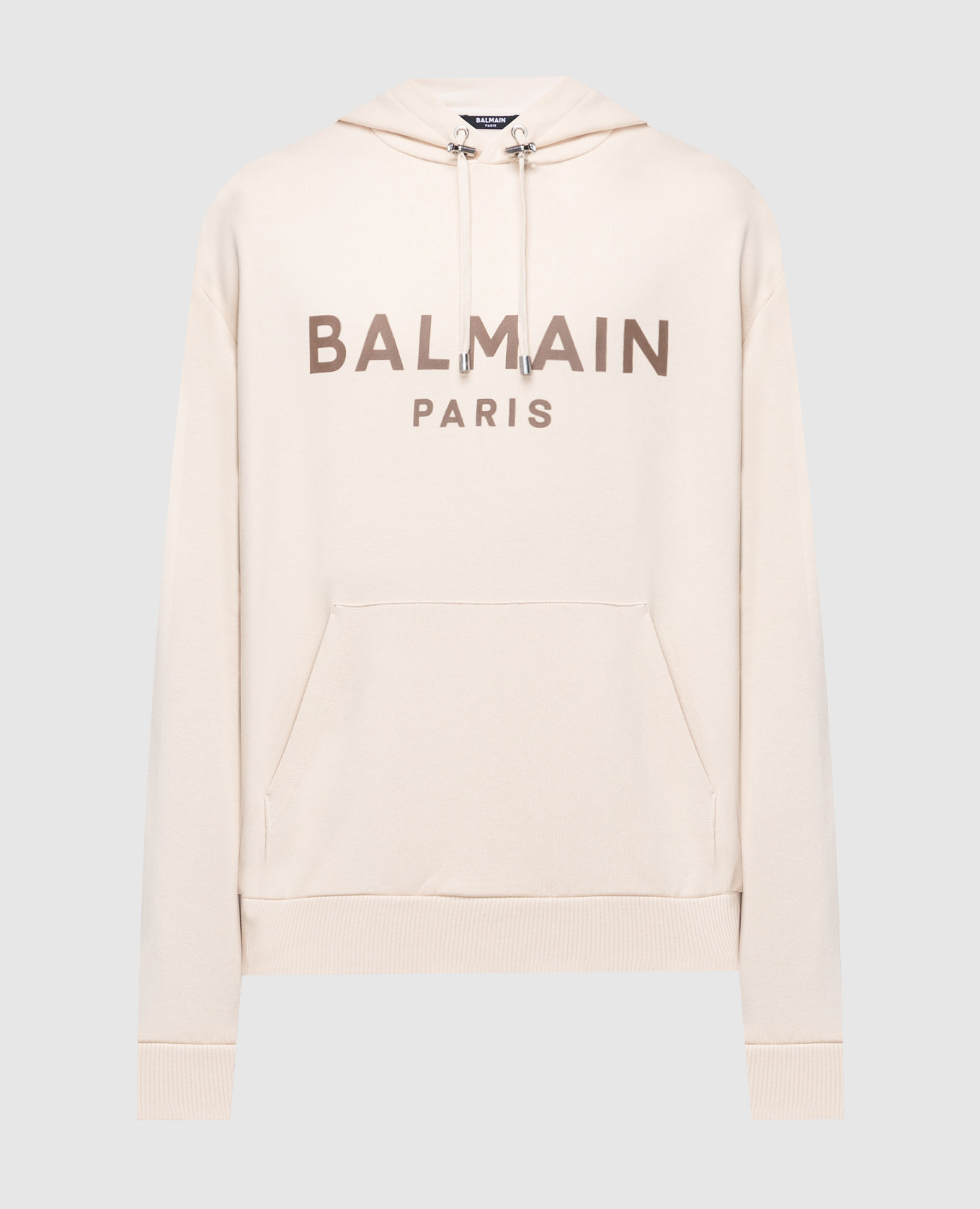 Balmain Sweat a capuche beige imprime logo BH0JR002BB65 acheter en ligne chez Symbol
