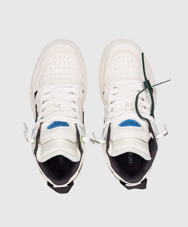 Off-White - White Midtop Sponge sneakers made of leather
