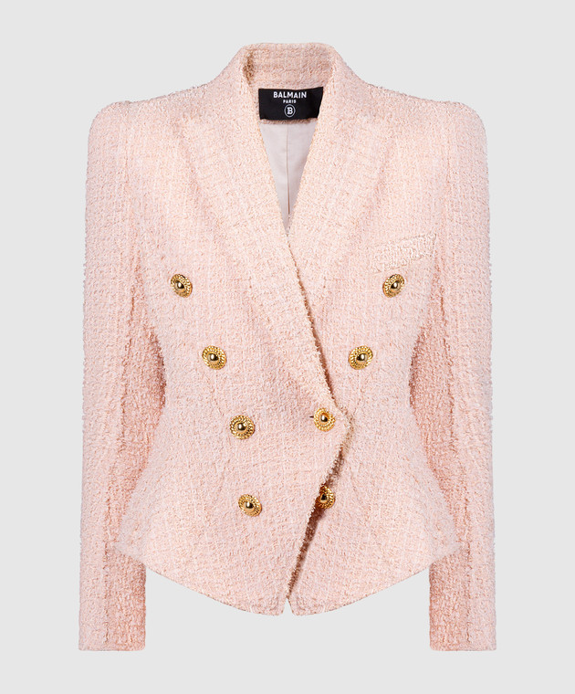 Balmain - Jolie Madame pink tweed double-breasted jacket