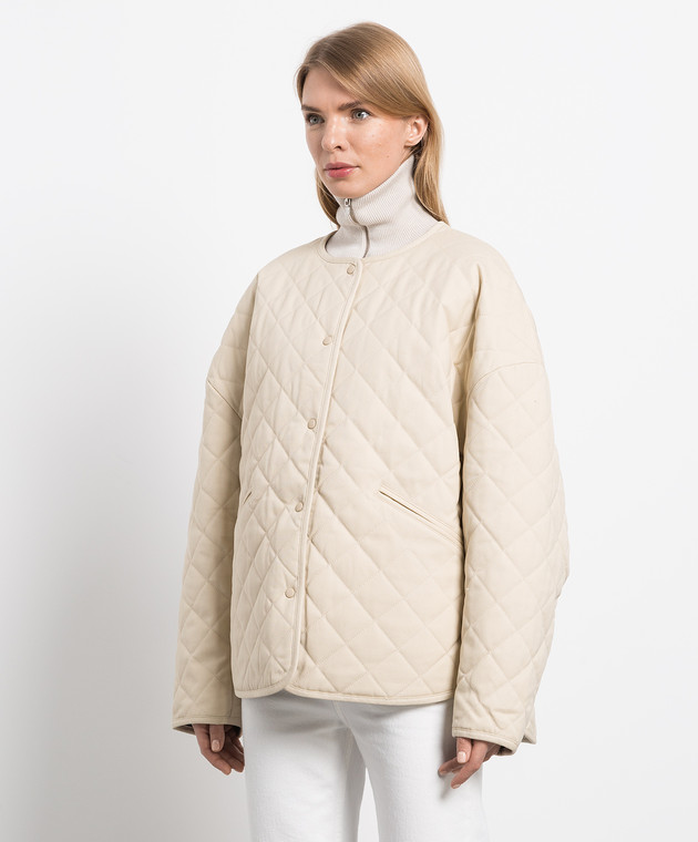 Beige quilted jacket hotsell