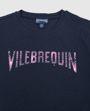 Vilebrequin Thomy blue T-shirt with logo print for children THYC3P11
