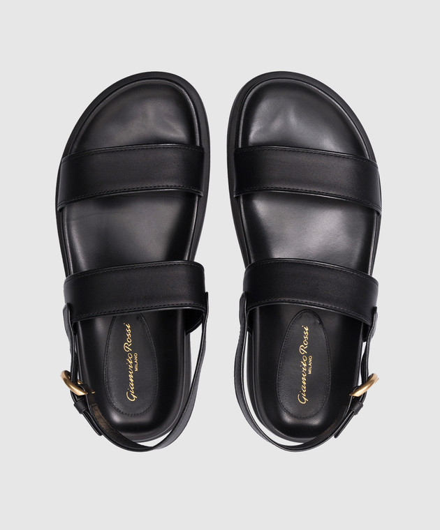 ＊Gianvito Rossi BILBAOダブルベルトサンダル＊ Gianvito Rossi - Bilbao black leather sandals G3209705GOM - shop