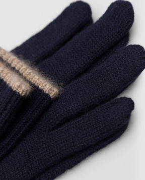 Brunello Cucinelli Navy blue cashmere gloves M2293118