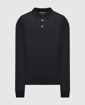 Dolce&Gabbana Black cashmere polo shirt GX831TJAWTY