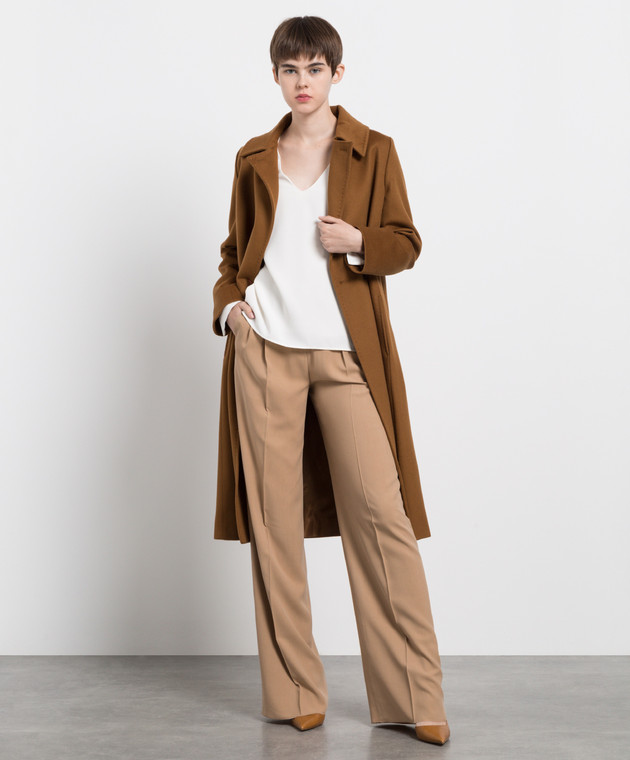 Max Mara - Beige Zorro trousers in silk ZORRO - shop with