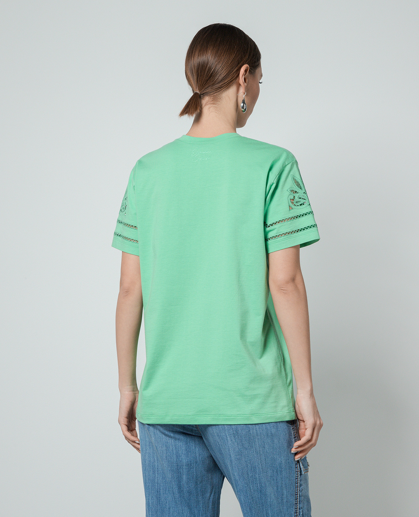 Green t-shirt with lace Ermanno Scervino 4