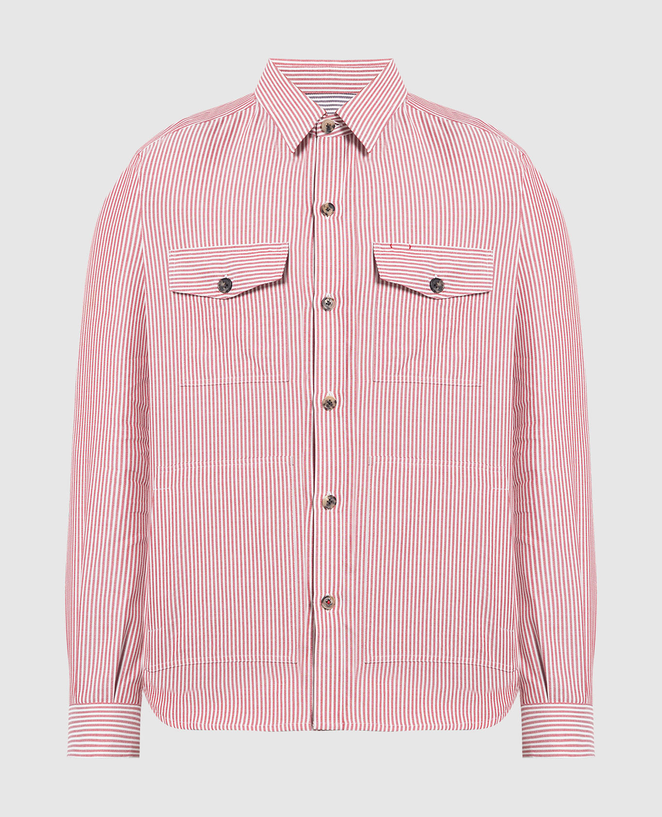 

Burgundy striped shirt ISAIA
