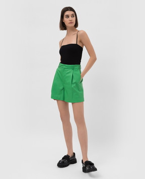 Simonetta Ravizza Green leather shorts S02ST09L1