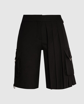 Off-White Black pleated shorts OWCS002F23FAB001