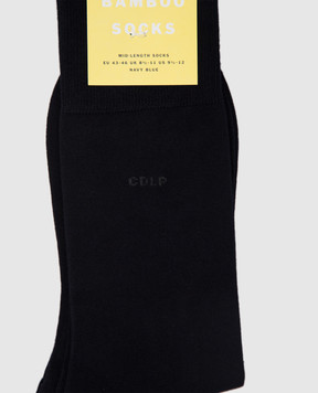 CDLP Blue socks with a logo pattern MSO006012001