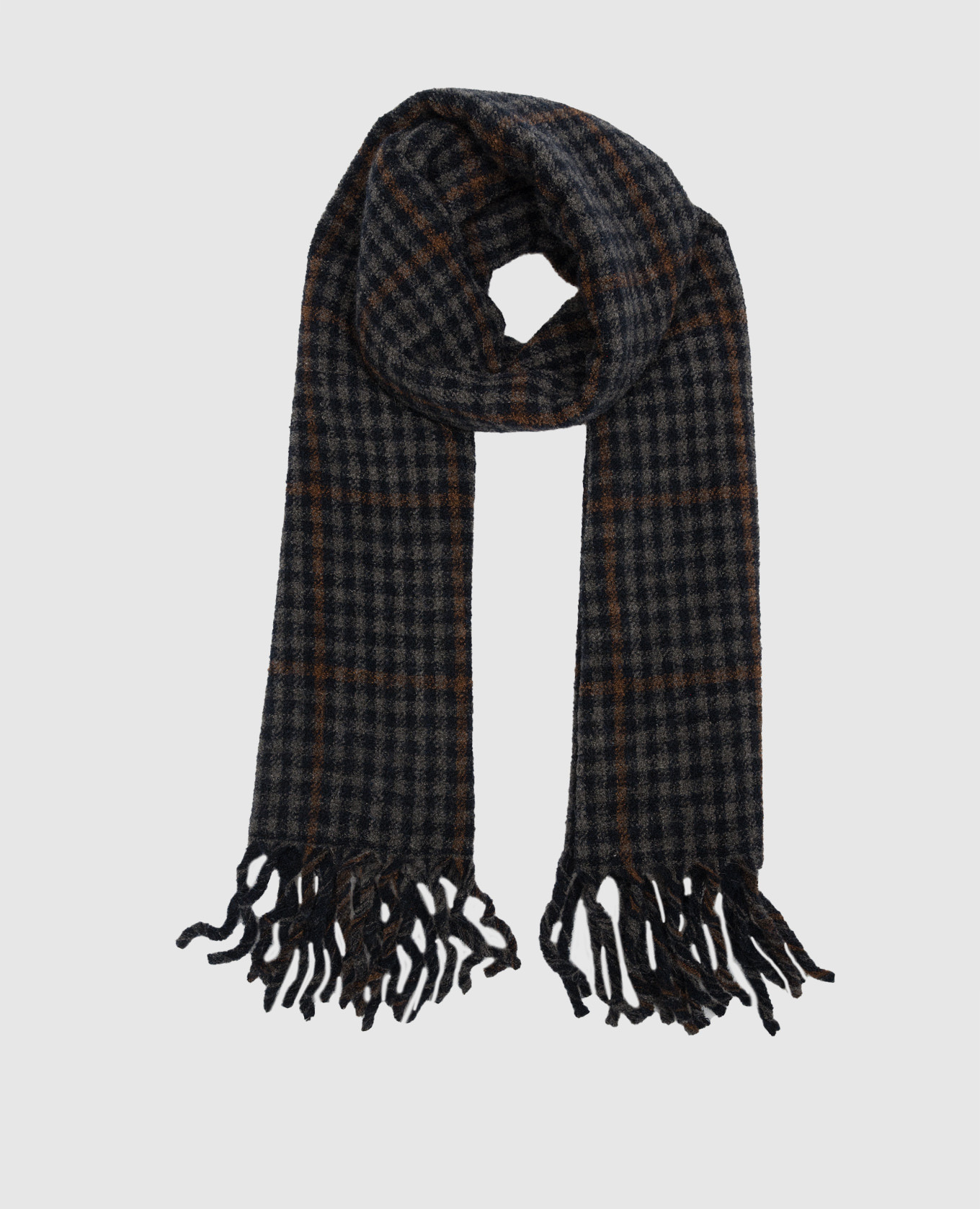 

Double-sided checkered scarf Brunello Cucinelli, Blue