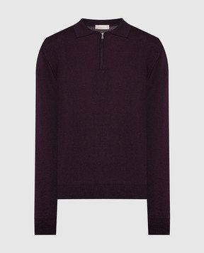 Cashmere&Whiskey Purple wool polo shirt 94394Z