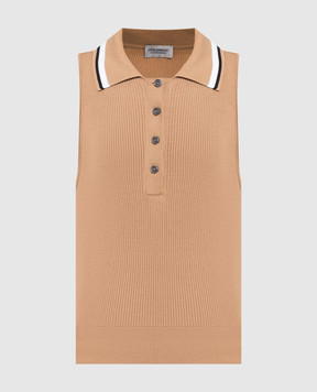 John Smedley Brown Raye Ribbed Top RAYE