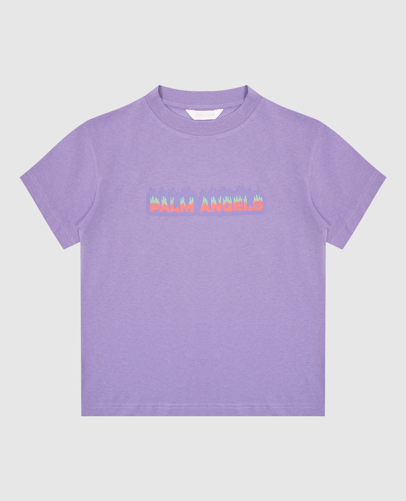 

Children's purple t-shirt with Flame logo print Palm Angels, Фиолетовый