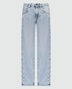 Brunello Cucinelli Blue jeans with monil chain M0H72P5797