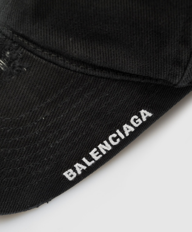 Balenciaga - Black cap with a worn effect 744300410B2 - shop with