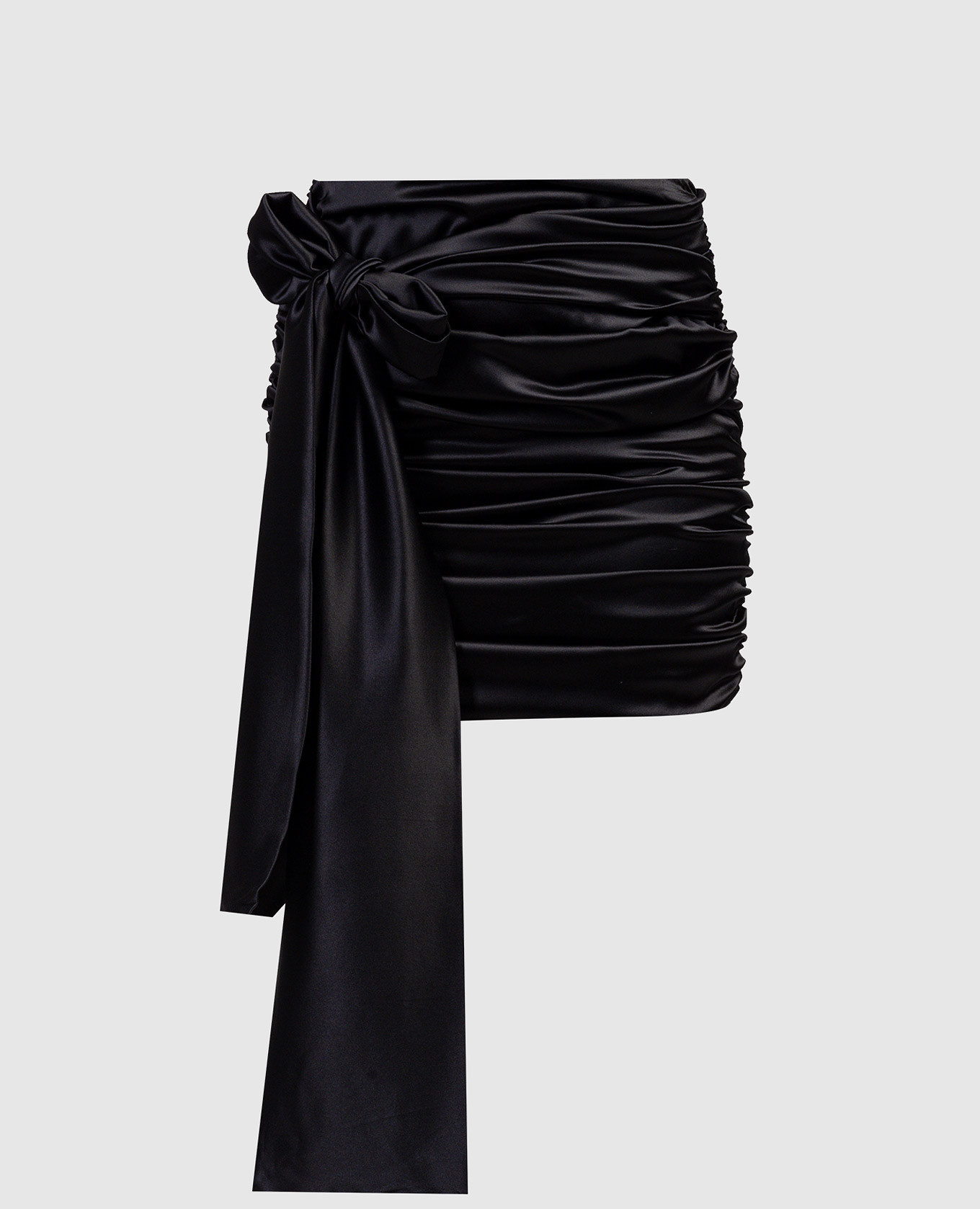 

Black silk mini skirt with drape Dolce&Gabbana