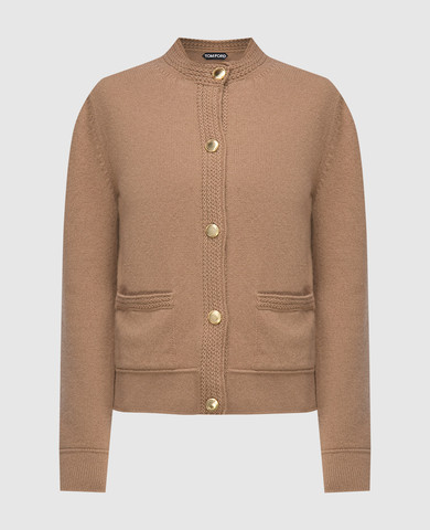 Tom Ford - Brown leather jacket with embossed crocodile leather