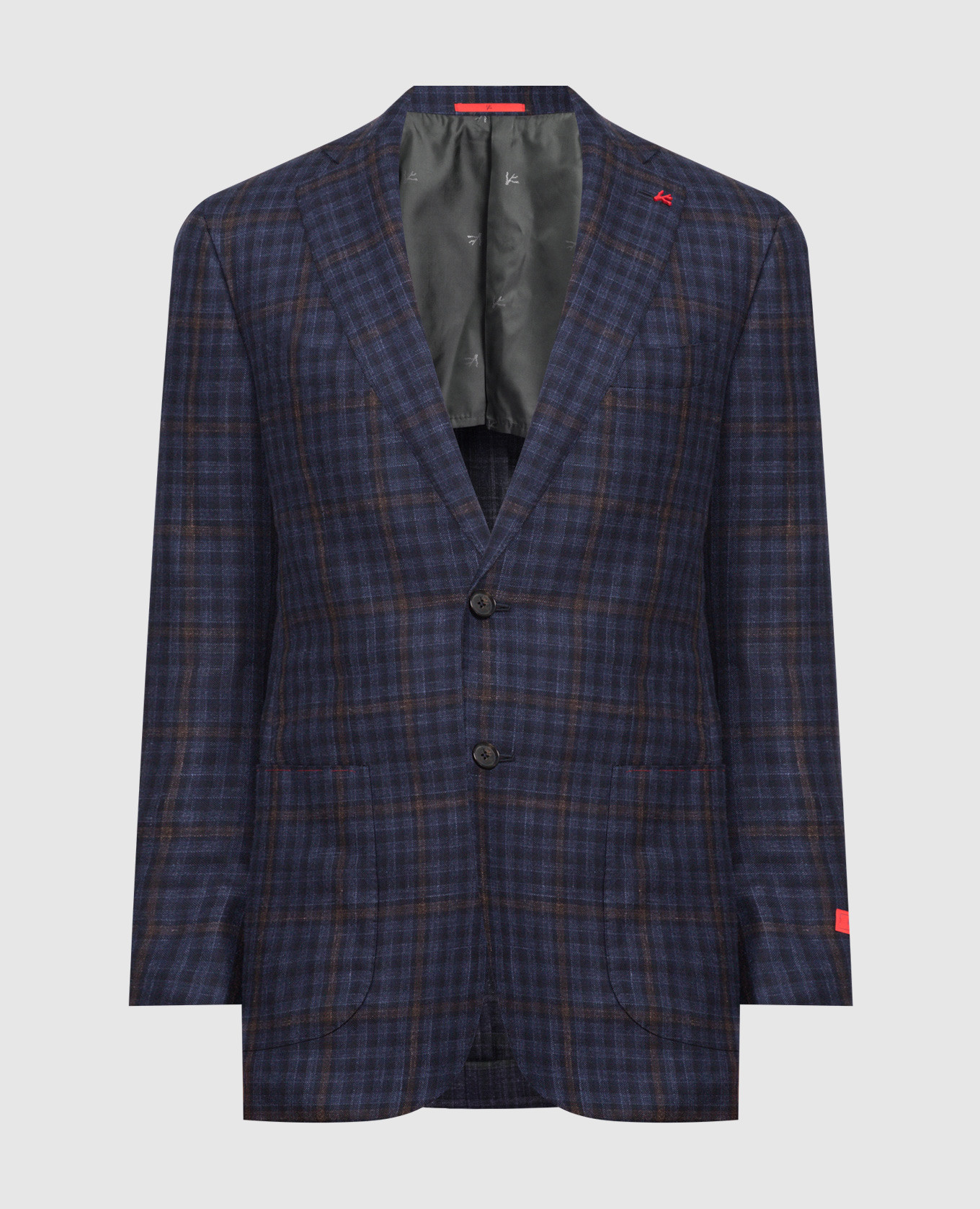 

Navy check wool and cashmere blazer ISAIA, Blue