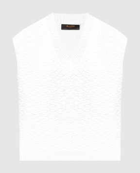 MooRER White HATTIE-COB vest with textured pattern HATTIECOB
