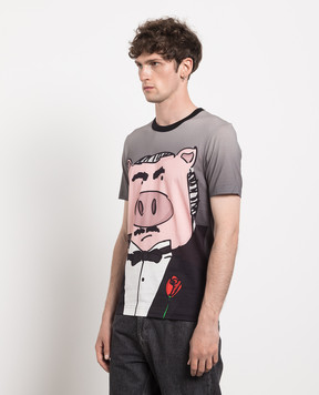 Dolce&Gabbana Gray t-shirt with a print G8IA8THH7E5