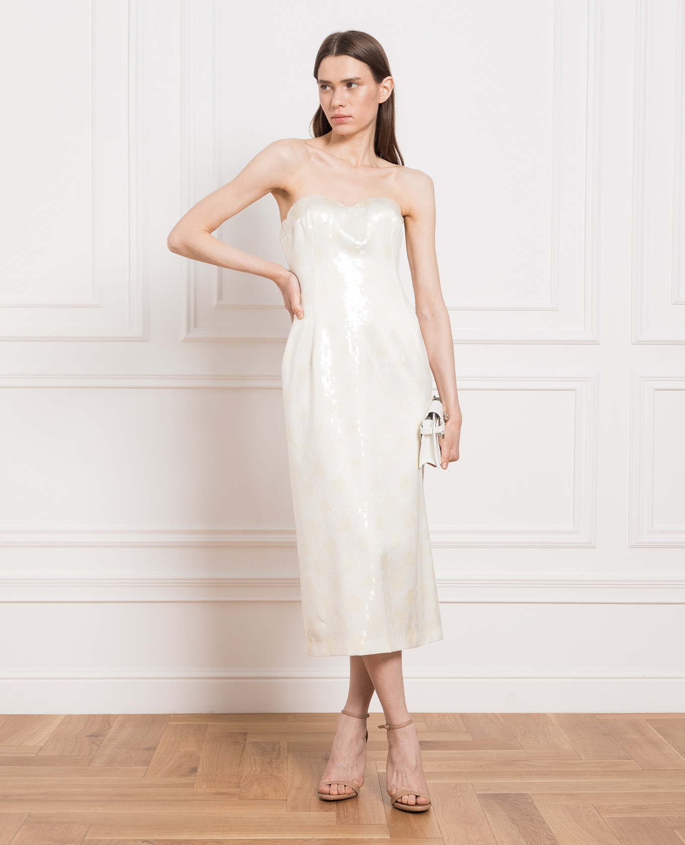 Beige silk bustier dress with sequins Ermanno Scervino 2