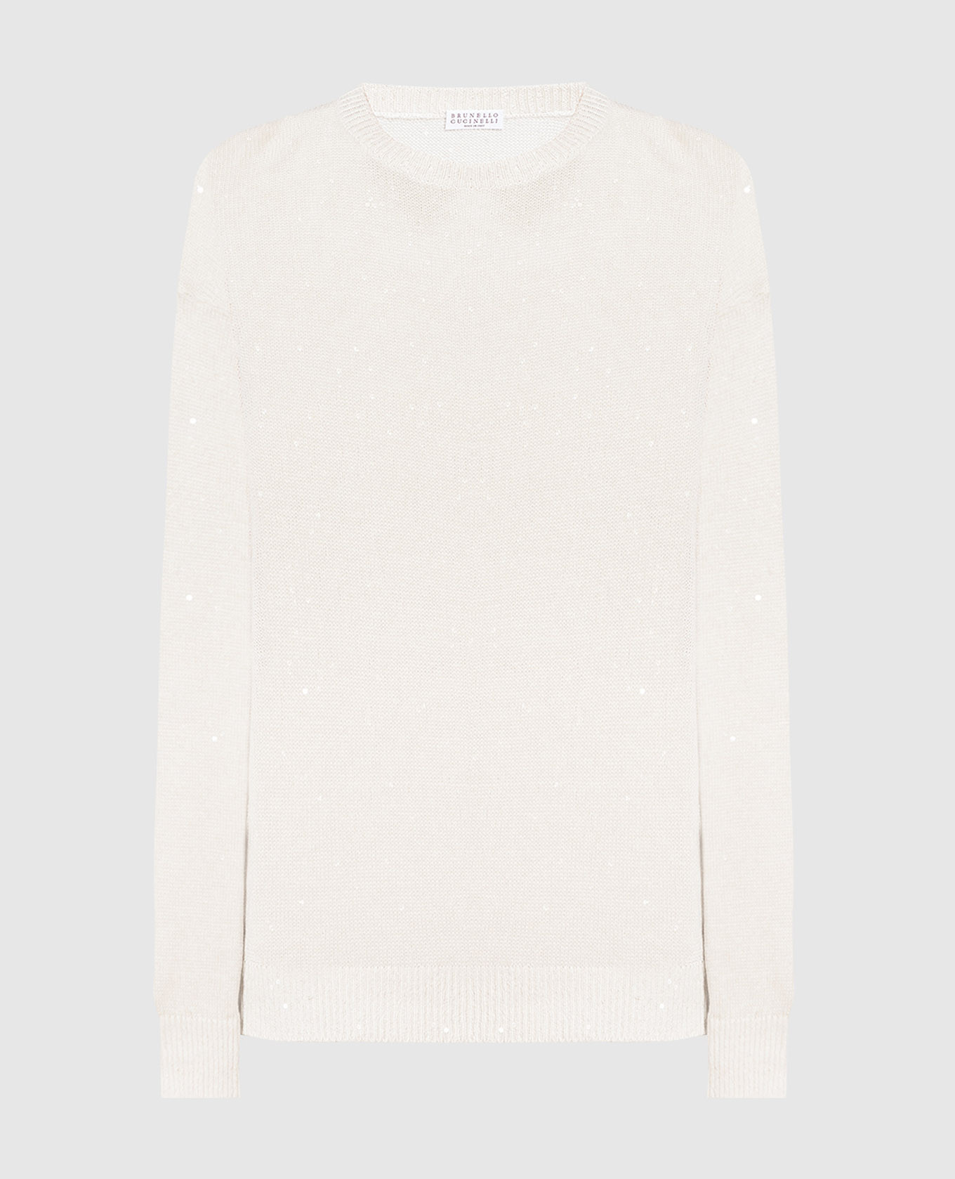 

Beige linen and silk jumper with sequins Brunello Cucinelli, Бежевый