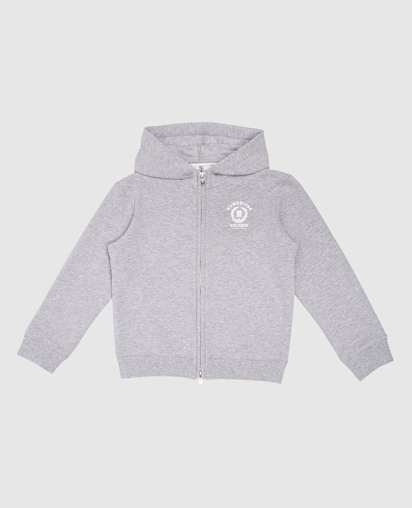 

Children's gray sports jacket with embroidered logo emblem Brunello Cucinelli, Серый