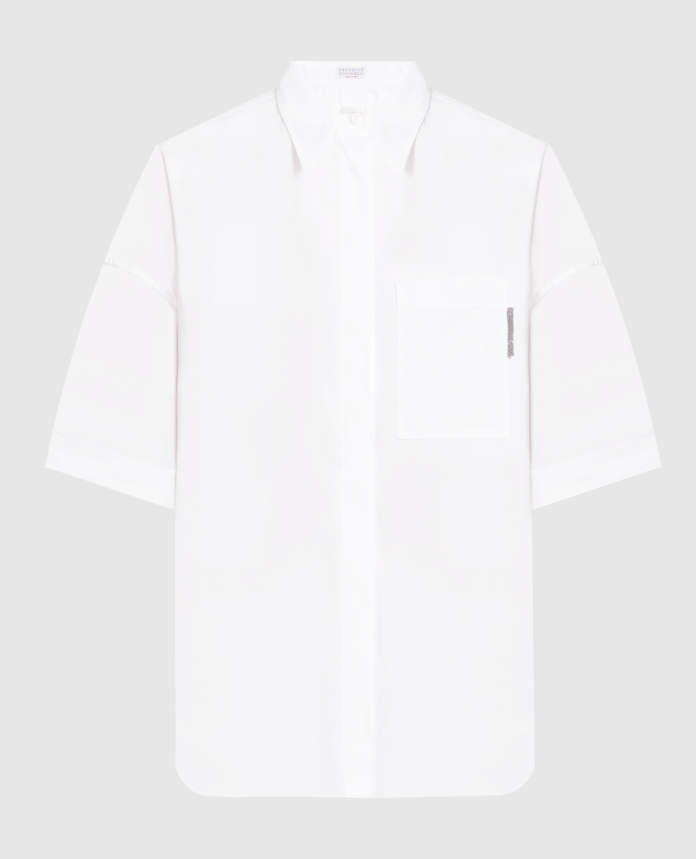 White shirt with monil chain brunello cucinelli