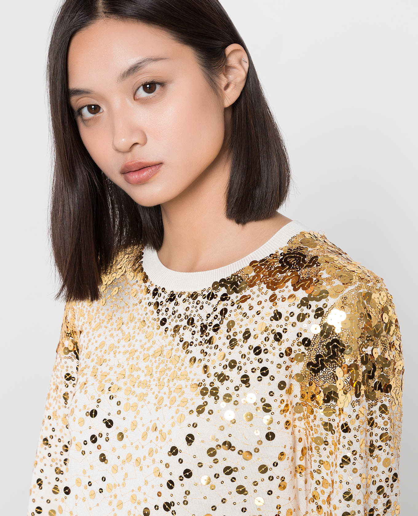 

Light beige silk and cashmere jumper with sequins Carolina Herrera