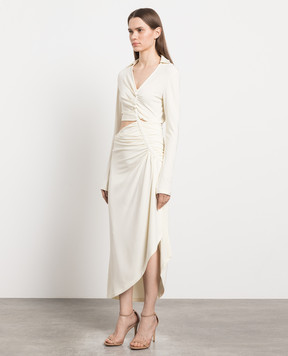 Off-White White dress with drapery OWDB455S23FAB001