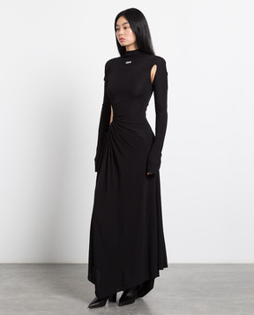 Off-White Black logo maxi dress OWDB320C99JER001