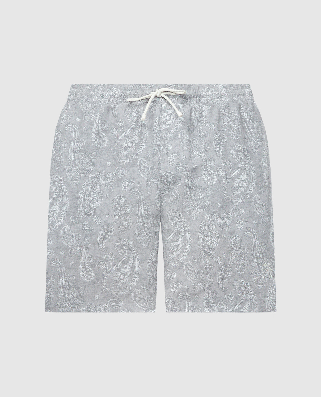 

Gray Paisley Print Swim Shorts Brunello Cucinelli, Серый