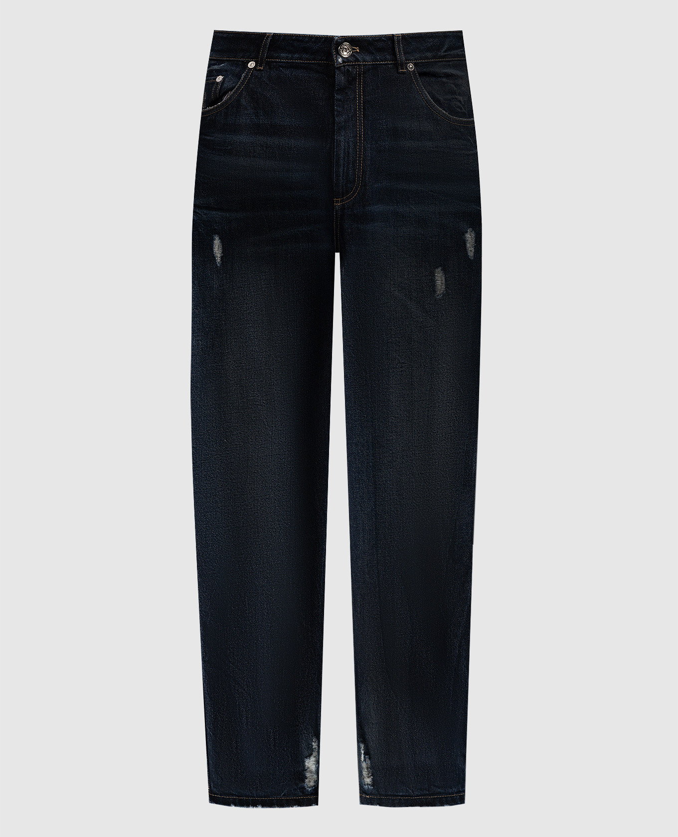 

Blue distressed jeans with logo patch Brunello Cucinelli