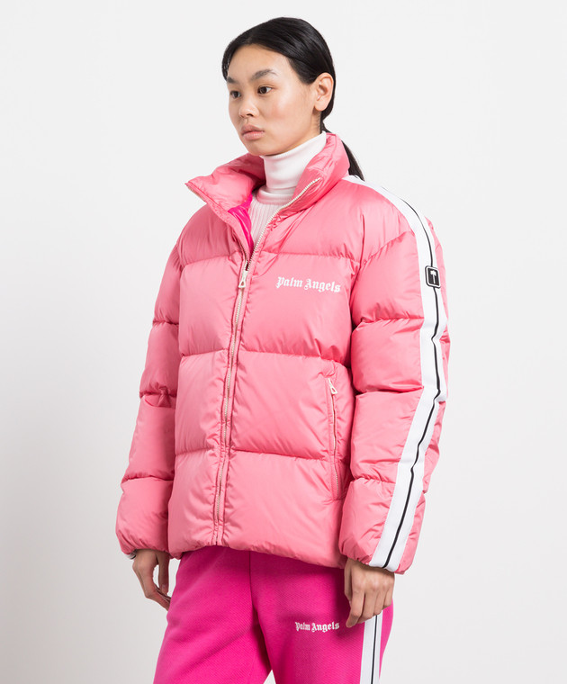Palm Angels - Pink down jacket with logo PWED014F22FAB001