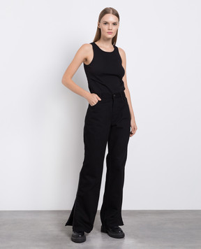 Gauchere Black ribbed top P22317280528