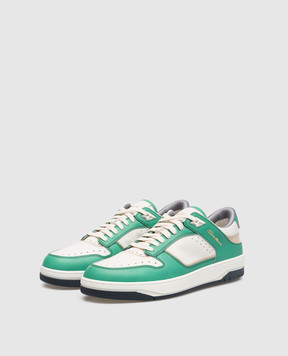 Santoni Sneak-Air green leather sneakers MBSA21865BBLHDWU
