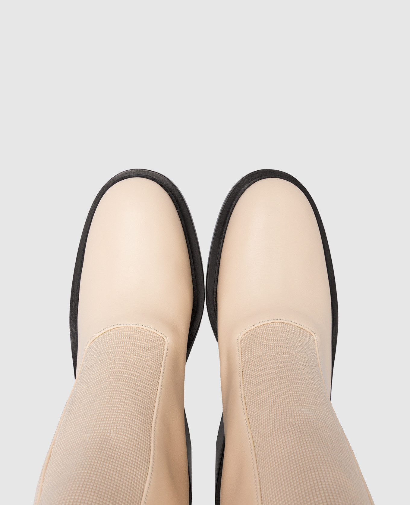 

Beige Leather Chelsea Jil Sander