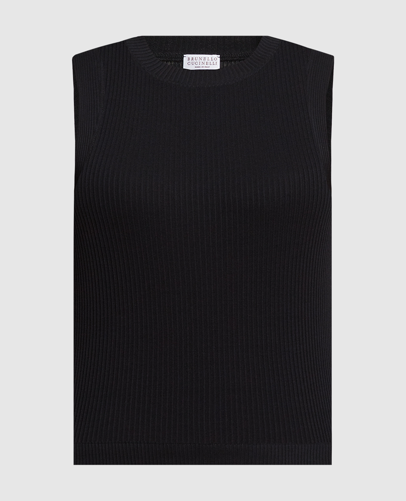 

Black ribbed top with monil chain Brunello Cucinelli