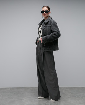 Max Mara Gray wool and silk Teddino jacket TEDDINO1