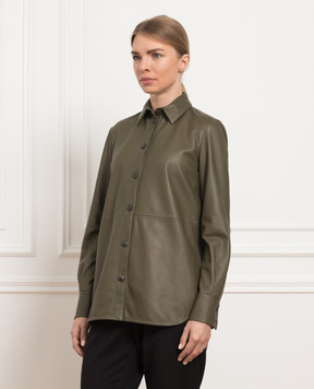 Simonetta Ravizza Khaki leather shirt TAMARA
