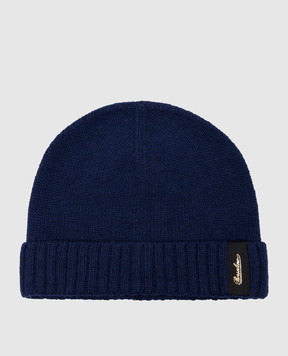 Borsalino Blue cashmere hat with logo 13354EWS