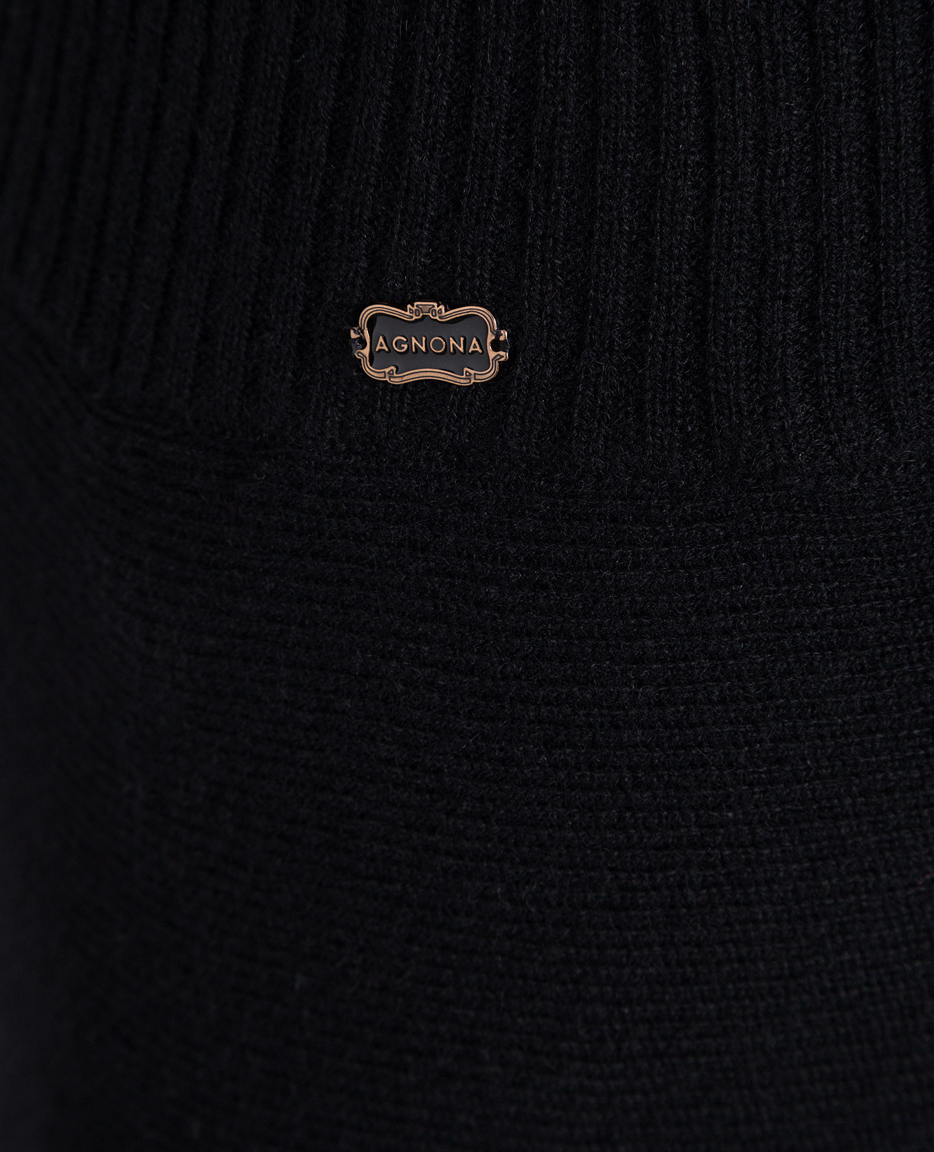 Black logo cashmere midi skirt Agnona 5