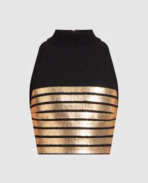 Balmain Black striped top AF1AB021KD52