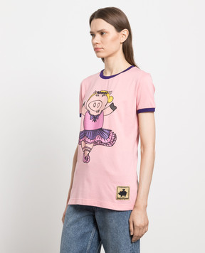 Dolce&Gabbana Pink t-shirt with a print F8H32TG7RDL